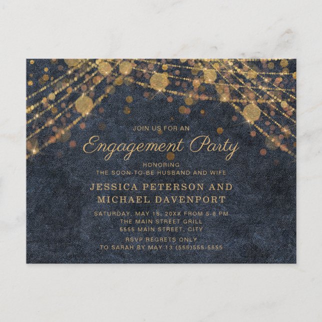 Carte Postale Partie d'engagement de la Marine Blue Gold String (Devant)