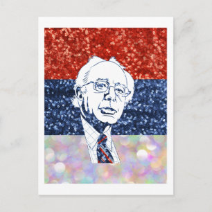 Carte Postale parties scintillant bernie sanders