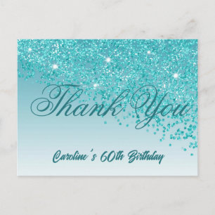 Carte Postale Parties scintillant Bleue turquoise, 60e anniversa
