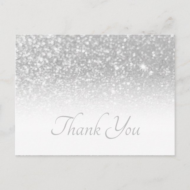 Carte Postale Parties scintillant Bokeh gris argent blanc Ombre  (Devant)