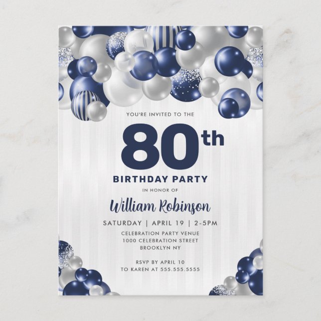 Carte Postale Parties scintillant d'argent bleu de la Marine mod (Devant)
