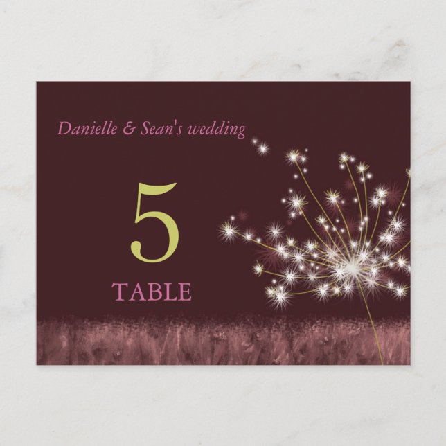 Carte Postale Parties scintillant d'automne Dandelion Mariage Nu (Devant)
