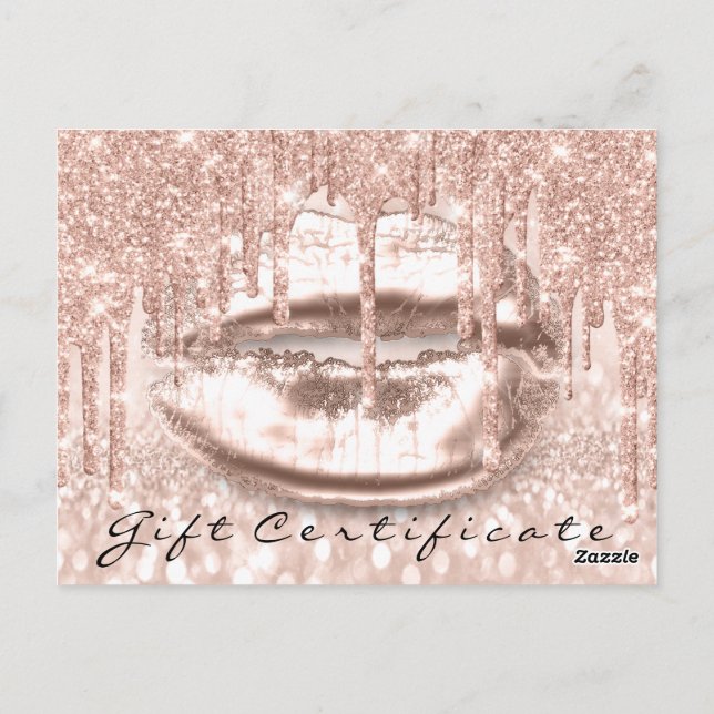 Carte Postale Parties scintillant de certificat cadeau Sparkly K (Dos)