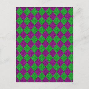 Carte Postale Parties scintillant de diamants violet et vert