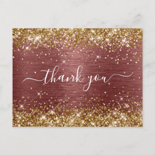 Carte Postale Parties scintillant d'or brique rouge huile d'anni