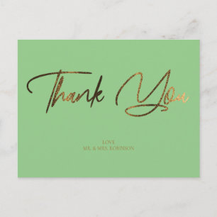Carte Postale Parties scintillant d'or Chic et Merci de menthe P