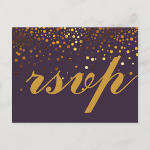 Carte Postale Parties scintillant d'or Faux Foil Glamor Wedding 