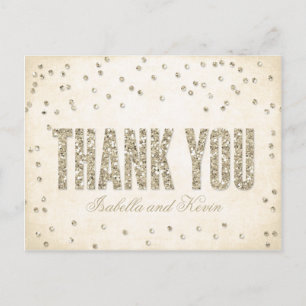 Carte Postale Parties scintillant d'or Look Confetti Points Mari
