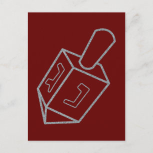 Carte Postale Parties scintillant Dreidel Hanoukka