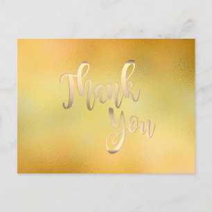 Carte Postale Parties scintillant en verre Merci or propre