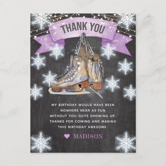Carte Postale Parties scintillant fille de patinage sur glace An (Devant)