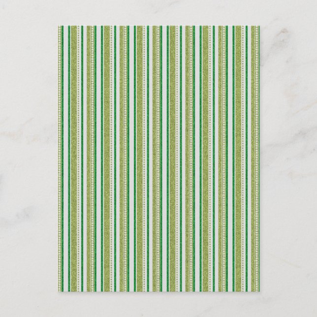 Carte Postale Parties scintillant Green Stripes (Devant)