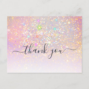 Carte Postale Parties scintillant holographique Glam Élégant Mer