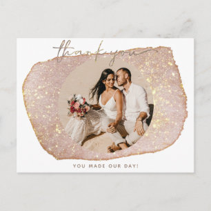 Carte Postale Parties scintillant moderne Gold Blush Photo Maria