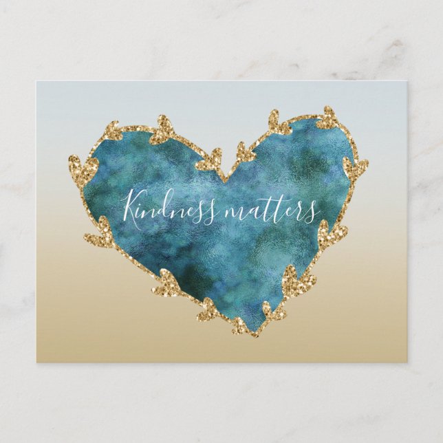 Carte Postale Parties scintillant or Vert Turquoise Aqua Bleu Te (Devant)