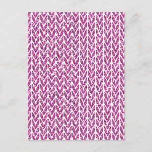 Carte Postale Parties scintillant rose Chevrons Knit Motif Impri