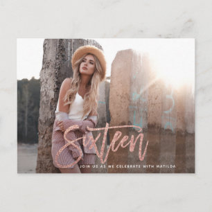 Carte Postale Parties scintillant rose en or girly photo douce 1