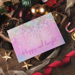 Carte Postale Parties scintillant rose tendance Drives Noël