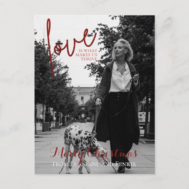 Carte Postale Parties scintillant rouge Script élégante Photo Vo (Devant)