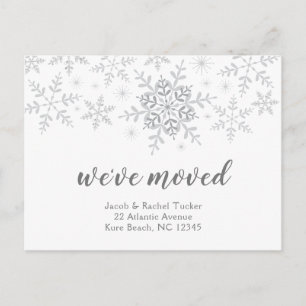 Carte Postale Parties scintillant Snowflakes Nous avons déplacé 
