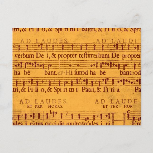 Carte Postale Partition de chant grégorien (Devant)