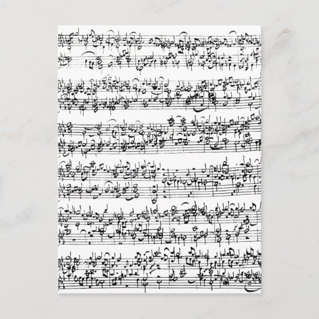 Carte Postale Partition musicale de Johann Sebastian Bach (Devant)