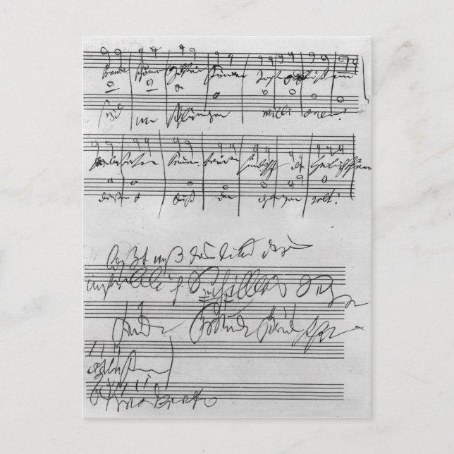 Carte Postale Partition musicale manuscrite (Devant)