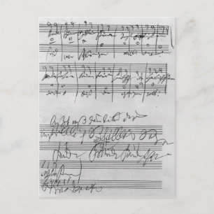 Carte Postale Partition musicale manuscrite