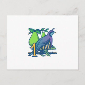 Carte Postale Partridge dans un arbre à poires