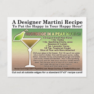 Carte postale Partridge in a Pear Martini Recette