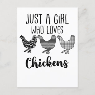 Carte Postale Pas 1/2, Juste Une Fille Qui Aime Les Poulets, Drô