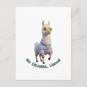 Carte Postale Pas de Drame, Lama ! – Lama Drôle et Cool