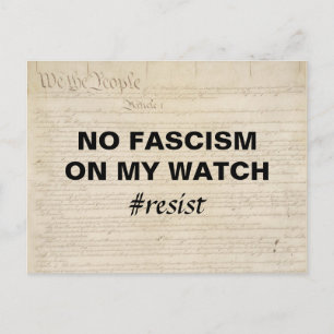 Carte Postale Pas de fascisme à ma vue Nous les gens résistons
