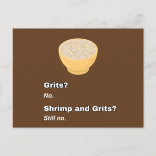 Carte Postale Pas de Grits drôle mignonne