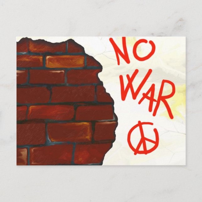 Carte Postale Pas de guerre, peinture murale. Illustration numér (Devant)