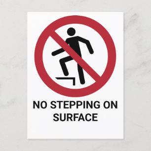Carte Postale Pas De Pas Sur La Surface, Panneau D'Interdiction