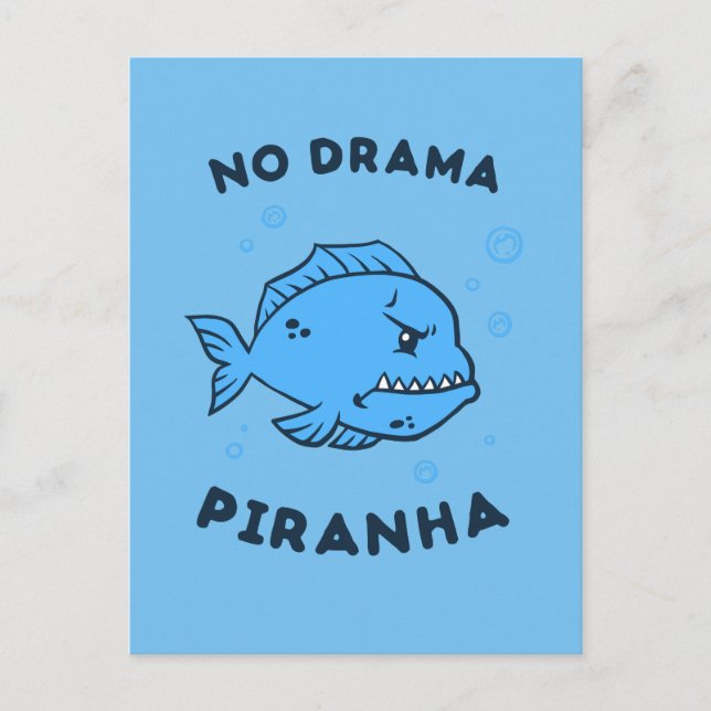 Carte Postale Pas de Piranha dramatique (Devant)