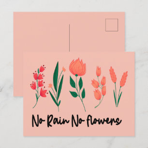 Carte Postale Pas de pluie Pas de fleurs Fleur sauvage Floral Pl