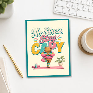 Carte Postale Pas de stress, reste capy ! Yoga Chill Capybara