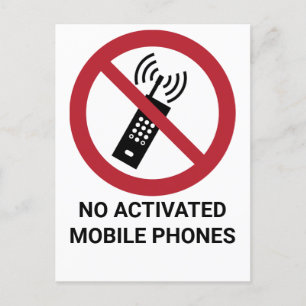 Carte Postale Pas de téléphones mobiles activés, panneau d'inter