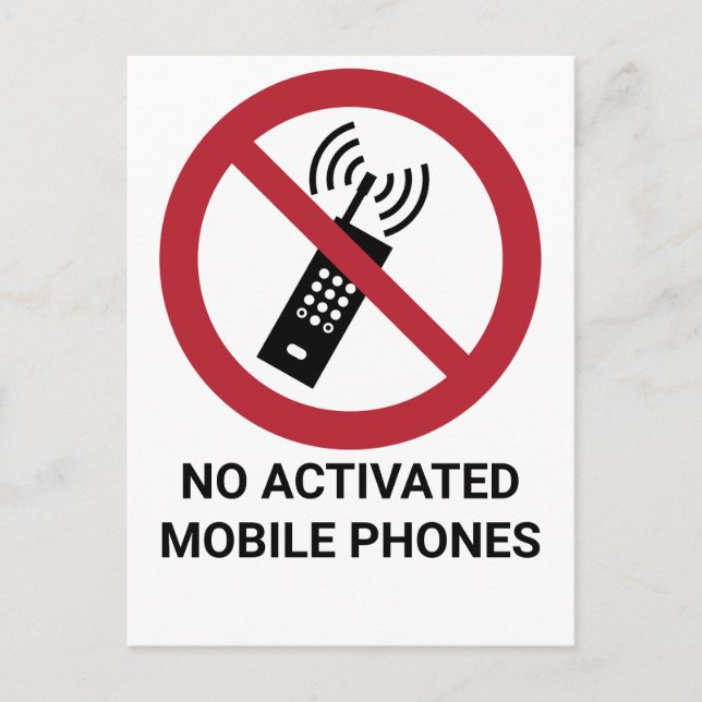 Carte Postale Pas de téléphones mobiles activés, panneau d'inter (Devant)