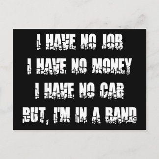 Carte Postale Pas d'emploi - Pas d'argent - Pas de voiture