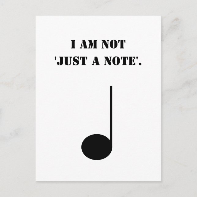 Carte Postale Pas Juste Une Note Humour Musique Drôle (Devant)
