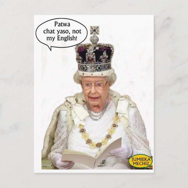Carte Postale Pas l'anglais de la reine (Devant)