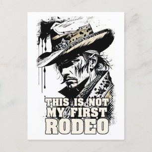 Carte Postale Pas mon premier RODEO robuste Vintage Wild West Co
