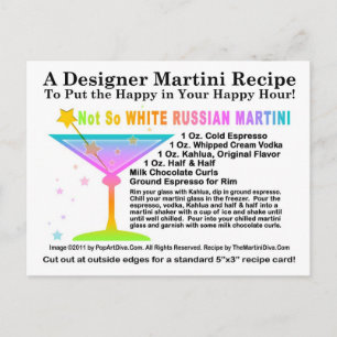 Carte postale pas si blanche Russe Martini Recette