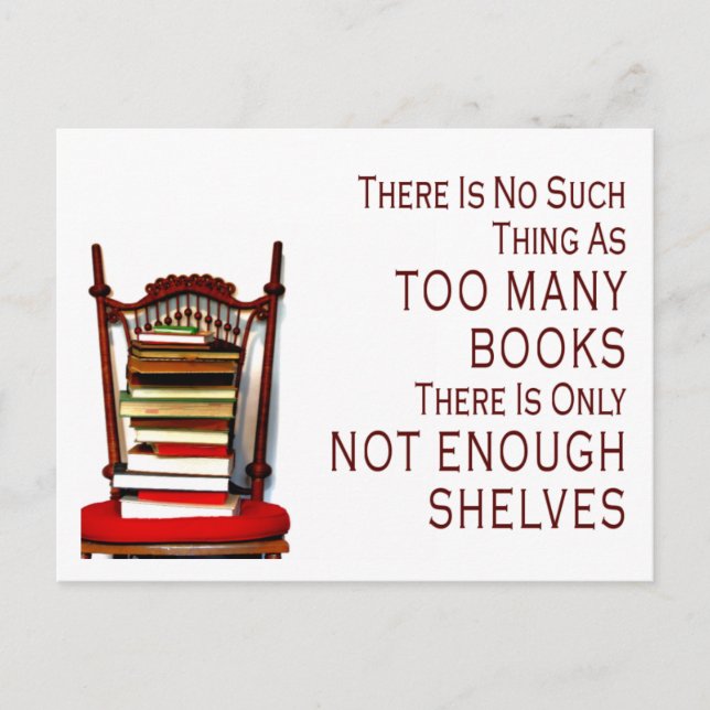 Carte Postale Pas trop de livres (Devant)
