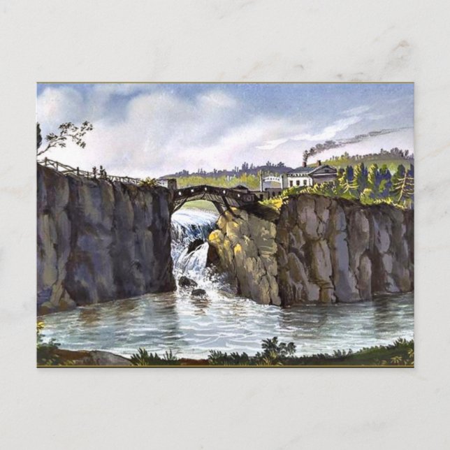 Carte Postale Passaic Falls dans le New Jersey, peinture d'art (Devant)