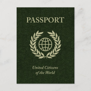 Carte Postale passeport vert