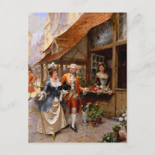 Carte Postale Passer la boutique de fleurs